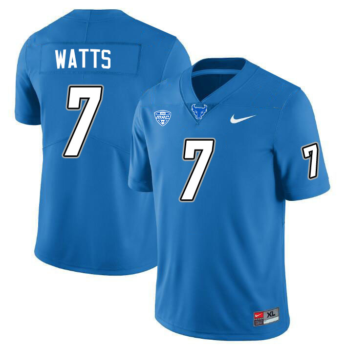 Buffalo Bulls #7 Richie Watts College Football Jerseys Stitched Sale-Blue